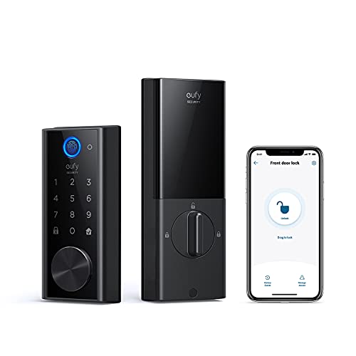 eufy Security Smart Lock Touch & Wi-Fi, Fingerprint Scanner, Keyless Entry Door Lock, Smart Wi-Fi Lock, Bluetooth Electronic Deadbolt, Touchscreen Keypad, BHMA Certified, IP65 Weatherproofing