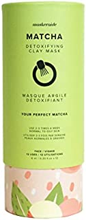 Maskeraide Matcha Green Tea Detoxifying Clay Mask with Kaolin Clay, Deep Cleaning, Detoxifying, Moisturizing, Anti Aging, Acne Clearing & Blackhead Remover Mask, Korean Skincare (Cylinder - 12 Uses)