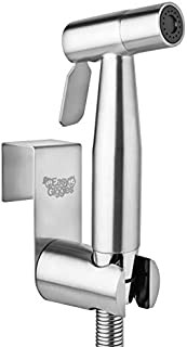 Stainless Steel Cloth Diaper Sprayer Kit by Easy Giggles - Handheld Bidet Spray for Toilet with Brushed Nickel Finish and Complete Accessories