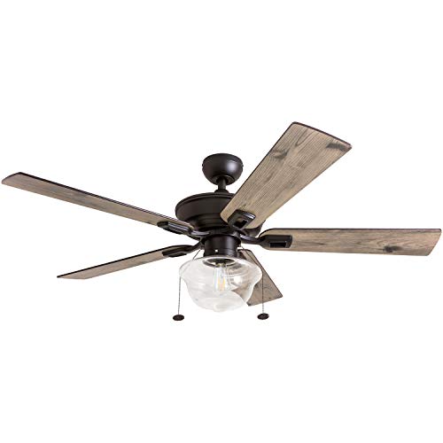 Prominence Home 80091-01 Abner Vintage Indoor/Outdoor Ceiling Fan, ETL Damp Rated 52