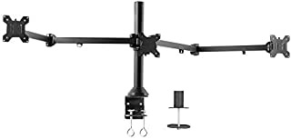 VIVO Black Triple LED LCD Computer Monitor Desk Mount VESA Stand, Heavy Duty Fully Adjustable Tilt, Swivel, and Rotation, fits 3 Screens up to 32 inches, STAND-V103