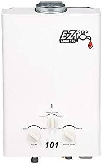 EZ 101 Tankless Water Heater - Propane (LPG) Gas - 2 GPM - Small - Portable - Point of use - Battery Powered Ignition - Camping - RV - Hunting