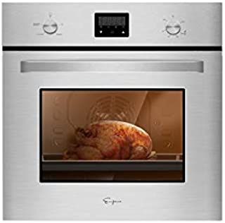 Empava 24 in. 2.3 cu. Ft. Single Gas Wall Oven Bake Broil Rotisserie Functions with Mechanical Controls-Digital Timer-Convection Fan in Stainless Steel, Silver