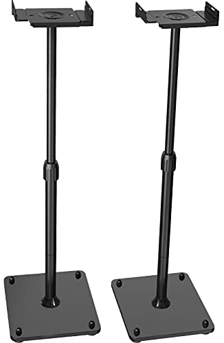 PERLESMITH Universal Speaker Stands Height Adjustable Extend 18 to 43 Holds Satellite & Bookshelf Speakers (ie. Bose Polk Samsung Sony JBL PA DJ Klipsch) up to 11lbs-1 Pair PSSS2 Black