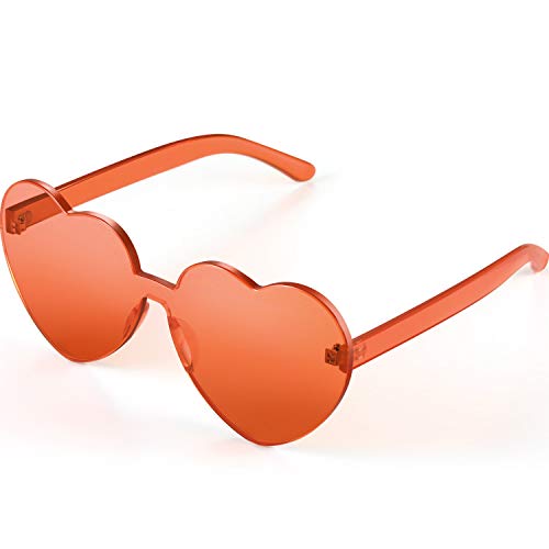 Maxdot Heart Shape Sunglasses Party Sunglasses (Wine red)