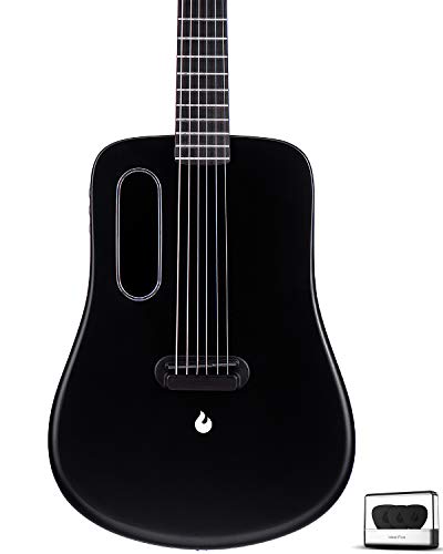 LAVA ME 2 36 inch Carbon Fiber Guitar with effects Acoustic Electric Guitar with Picks Hard Case (Freeboost-Black)