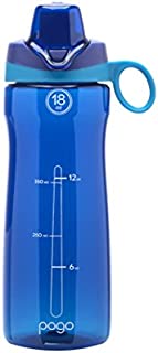 Pogo BPA-Free Plastic Water Bottle with Chug Lid, 18 oz, Blue