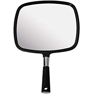 Mirrorvana Large Hand Mirror with Comfy Handle - Black Portable Handheld Mirror - 9