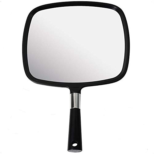 Mirrorvana Large Hand Mirror with Comfy Handle - Black Portable Handheld Mirror - 9