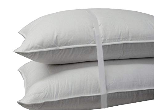 Luxury Down Pillow - 500 Thread Count 100% Cotton Shell, King Size, Firm, Set of 2