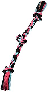 Mammoth Flossy Chews Color Rope Tug  Premium Cotton-Poly Tug Toy for Dogs  Interactive Dog Rope Toy  Tug Dog Chew Toy (Colors May Vary)