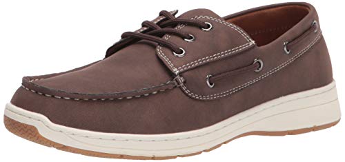 Amazon Essentials Men's Lace Up Boat Shoe Sneaker, Brown, 8 D US