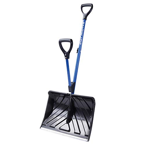 Snow Joe SJ-SHLV20 Shovelution Back Saving Telescoping Snow Shovel | Poly Blade | 20-in