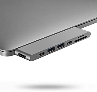 Purgo USB C Hub Adapter for MacBook Pro M1 2020 and MacBook Air M1 2020, with HDMI, 100W PD, TB 3, 2 USB 3.0 and SD/Micro Card Readers  Space Grey (PG-TC401)