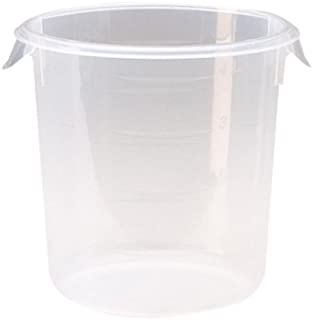 Rubbermaid Commercial Products Plastic Round Food Storage Container for Kitchen/Food Prep/Storing, 4 Quart, Clear, Container Only (FG572124CLR)