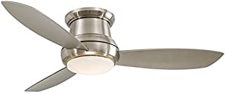 Minka-Aire F519L-BN Concept II 52 Inch Ceiling Fan Flush Mount Ceiling Fan with Integrated 14W LED Light in Brushed Nickel Finish