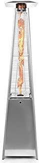 Thermo Tiki Deluxe Propane Outdoor Patio Heater - Pyramid Style w/Dancing Flame (Floor Standing) - Stainless Steel