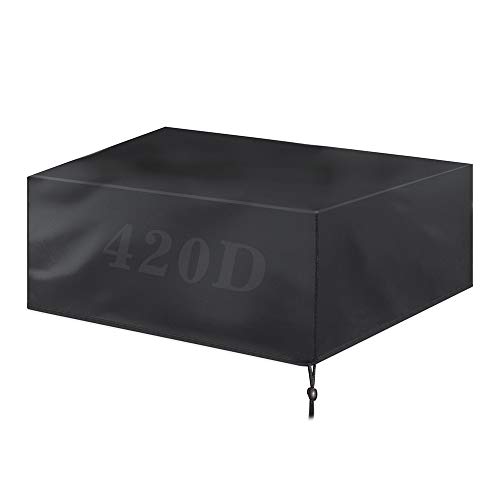 Garden Furniture Covers Waterproof Outdoor Furniture Cover for Table Chairs Rattan Furniture Covers Large Rectangular Patio Cover 420D Oxford Black 242 X162 X100cm