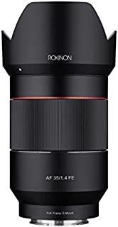 Rokinon AF 35mm f/1.4 Auto Focus Wide Angle Full Frame Lens for Sony FE Mount, Black (IO3514-E)