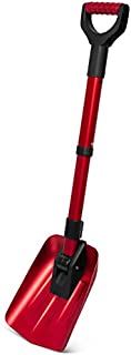 34 Folding Emergency Snow Shovel  Rugged Compact Tool for Car, Snowmobiles, or ATV  Compact Winter Survival Gear - Skiing Camping Mud Avalanche - Collapsible Multifunctional - Red