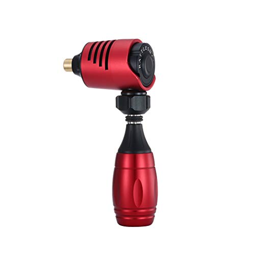 Rattlesnake Rotary Tattoo Machine Aircraft Aluminum Frame Cartridge Rotary Tattoo Machine with Adjustable Cartridge Grip for Liner and Shader (red)