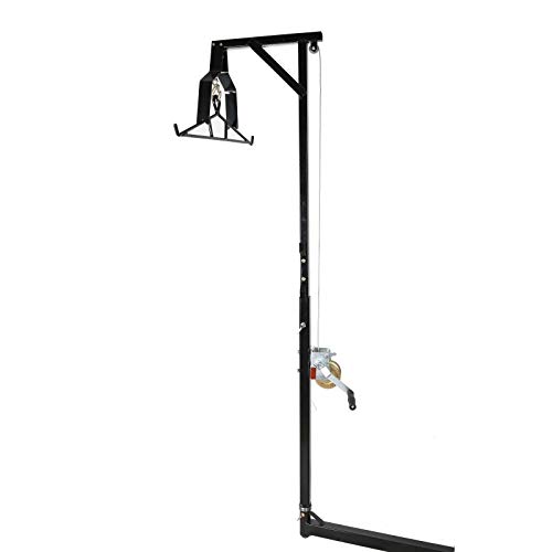 T-Foot Hitch-Mounted Big Game Hunting Deer Hoist with Winch Lift Gambrel 500lb Capacity