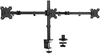 VIVO Black Triple Monitor Adjustable Desk Mount, Articulating Tri Stand Holds 3 Screens up to 24 inches STAND-V003Y