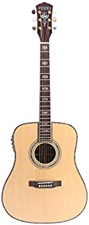 ZUWEI 41in Handmade Electric Acoustic Guitar Solid Spruce Top,Rosewood Back&side Abalone Inlay, Grover Tuner 20F Ebony Fingerboard Lower Action Bone Nut& Saddle Free Hardcase Gloss Finish