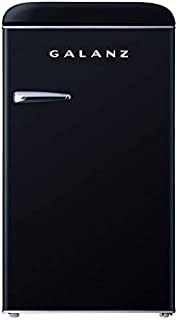 Galanz GLR35BKER Retro Compact Refrigerator, 3.5 Cu.Ft Single Door Fridge Adjustable Mechanical Thermostat with Chiller, Black