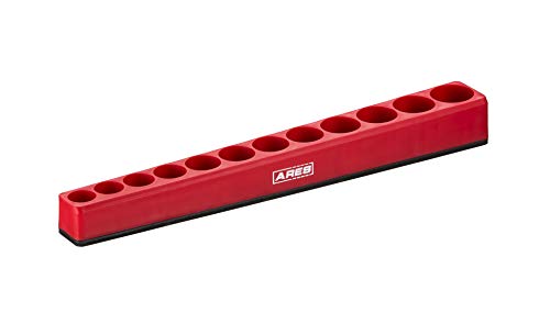 ARES 71237 - 12-Piece 3/8-Inch SAE Deep Magnetic Impact Socket Holder - Holds 12 Deep Sockets - Extra Wide Holes for Impact Sockets - Keep Your Tool Box Organized