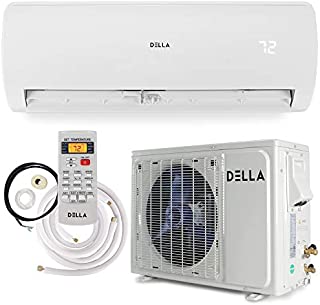 Della 18000 BTU Mini Split Air Conditioner Ductless Inverter System 17 SEER 208-230V with 1.5 Ton Heat Pump, Pre-Charged Condenser and Full Installation Accessories Kit AHRI