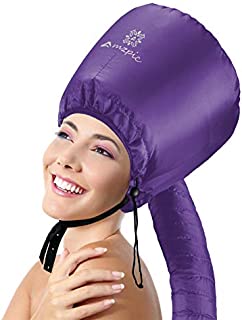 Bonnet Hood Hair Dryer Attachment - Soft, Adjustable Extra Large Bonnet Hair Dryer for Speeds Up Drying Time at Home, Easy to Use for Styling, Curling and Deep Conditioning (Purple)