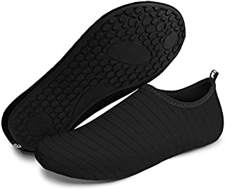 BARERUN Barefoot Quick-Dry Water Sports Shoes Aqua Socks for Swim Beach Pool Surf Yoga for Women Men (XXL(W:12-13,M:10-11), Pure Black)