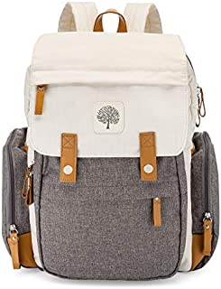 Parker Baby Diaper Backpack - Large Diaper Bag with Insulated Pockets, Stroller Straps and Changing Pad -