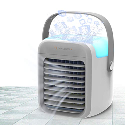 Nertpow Portable Air Conditioner, Portable Cooler, Quick & Easy Way to Cool Personal Space, As Seen On TV, Suitable for Bedside, Office and Study Room. Three Wind Level Adjustment 