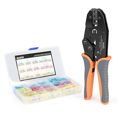 IWISS Heat Shrink Connectors Crimping Tool with 120pcs Heat Shrink Connectors from AWG22-10