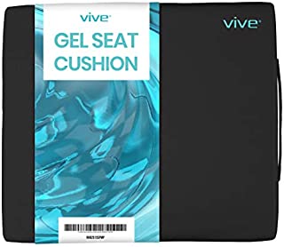 Vive Wheelchair Cushion - Gel Seat Pad for Coccyx, Orthopedic Back Support, Sciatica & Tailbone Pain Relief - Waterproof Cover + 4 Layer Foam Support and Comfort - for Pressure Sores and Ulcers