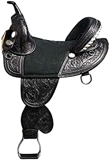 HILASON 17 in Western Horse Treeless Trail Barrel Saddle American Leather