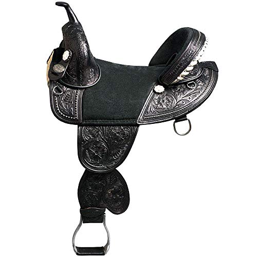 HILASON 17 in Western Horse Treeless Trail Barrel Saddle American Leather