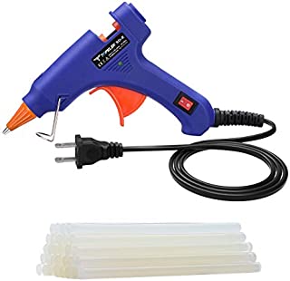 Wetopia Mini Hot Glue Gun with 30 pcs Sticks, 20W Heating Fast, Hot Melt Glue Gun, Removable Anti-hot Cover for DIY Arts, Hobby, Craft, Home Repairs, Fabric,Wood, Glass, Card, Plastic