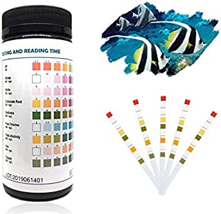 capetsma 9 in 1 Aquarium Test Strips, Best Kit for Water Quality Testing for Freshwater Saltwater Pool and Pond - Test pH, Nitrate, Nitrite, Carbonate, Hardness, Chlorine, Alkalinity, Iron, Copper