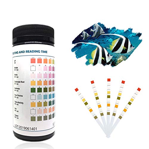 capetsma 9 in 1 Aquarium Test Strips, Best Kit for Water Quality Testing for Freshwater Saltwater Pool and Pond - Test pH, Nitrate, Nitrite, Carbonate, Hardness, Chlorine, Alkalinity, Iron, Copper