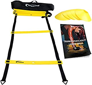 Trained Agility Ladder Bundle 6 Sports Cones, Agility Drills eBook and Carry Case