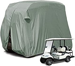 2020Upgraded Outdoor Golf Cart Cover Compatible with EZ GO,Club Car, Yamaha, Movaland Custom Cart Cover with 300D Material + Extra PVC Coating Waterproof Dust Prevention (Grey)