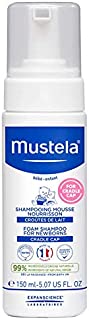 Mustela Cradle Cap Foam Shampoo for Newborn - Baby Shampoo with Natural Avocado - Tear-Free & Fragrance-Free - 5.07 fl. oz.