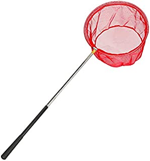 RESTCLOUD Bait Net and Fishing Landing Net with Telescoping Pole Handle Extends to 59 inches (Red)