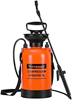 VIVOSUN 1.3 Gallon Lawn and Garden Pump Pressure Sprayer with Pressure Relief Valve, Adjustable Shoulder Strap