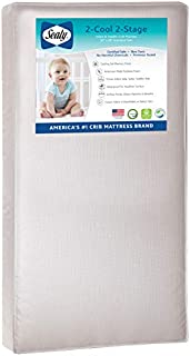 Sealy Baby Select 2-Cool 2-Stage Dual Firmness Lightweight Waterproof Standard Toddler & Baby Crib Mattress, Soybean Foam-Core, 51.63 x 27.25