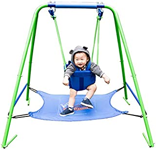 Sportspower My First Toddler Swing with Bouncer, Green/Blue