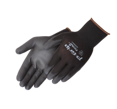 Liberty P-Grip Ultra-Thin Polyurethane Palm Coated Glove with 13-Gauge Nylon/Polyester Shell, Large, Black (Pack of 12)